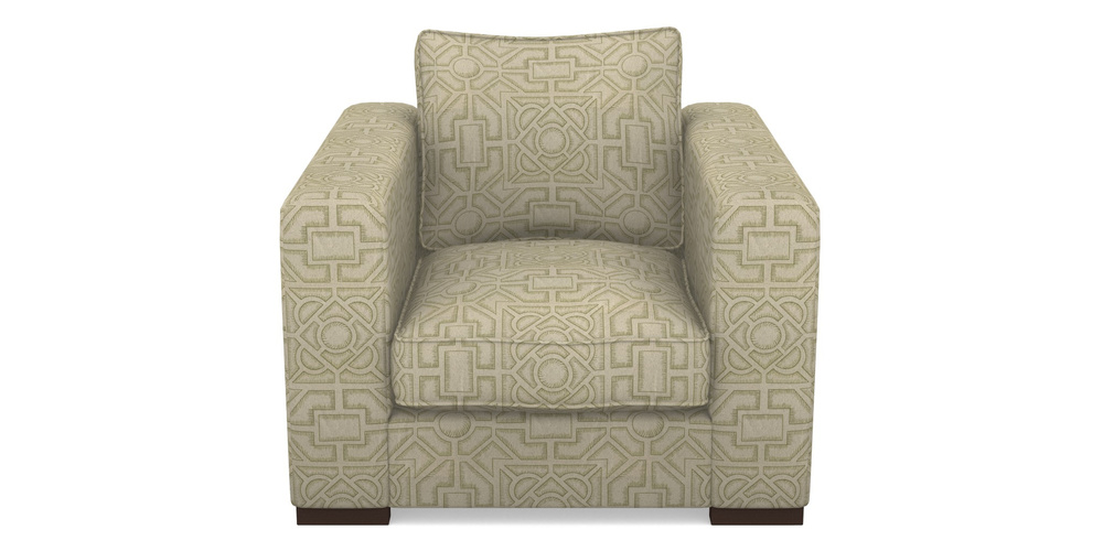 Product photograph of Stourhead Chair In Rhs Collection - Large Knot Garden Linen - Olive from Sofas and Stuff Limited