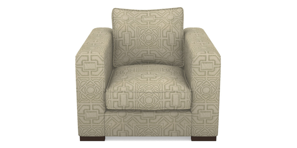 Product photograph of Stourhead Chair In Rhs Collection - Large Knot Garden Linen - Pistachio from Sofas and Stuff Limited