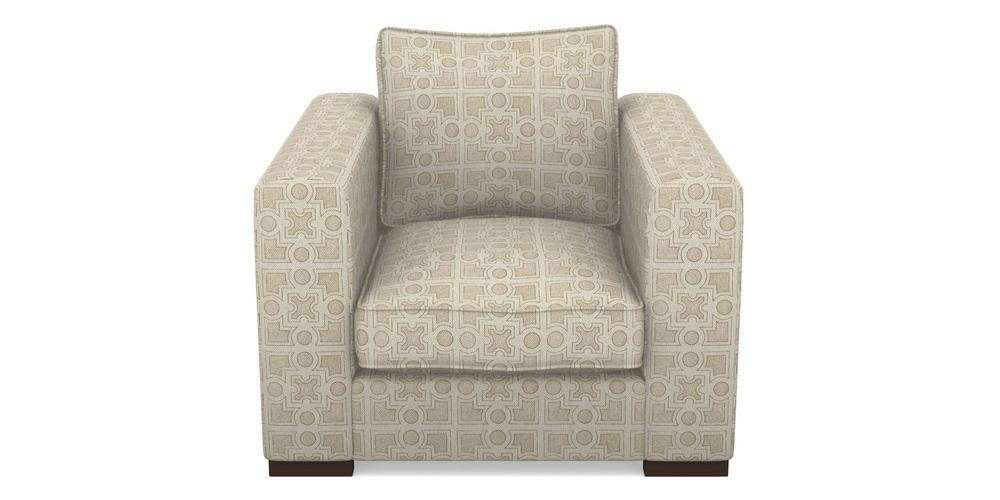 Product photograph of Stourhead Chair In Rhs Collection - Small Knot Garden Cotton Weave - Gold from Sofas and Stuff Limited