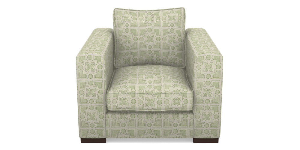 Product photograph of Stourhead Chair In Rhs Collection - Small Knot Garden Cotton Weave - Green from Sofas and Stuff Limited