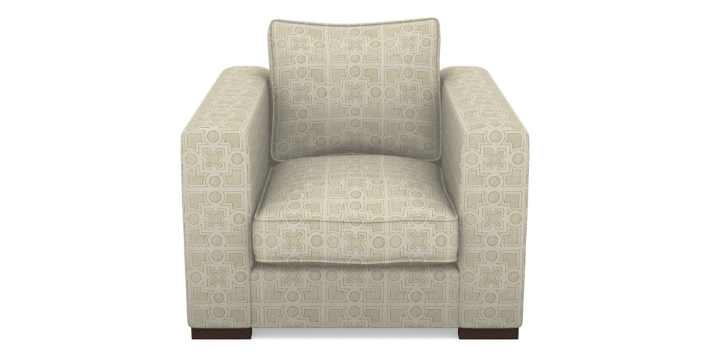 Product photograph of Stourhead Chair In Rhs Collection - Small Knot Garden Cotton Weave - Olive from Sofas and Stuff Limited