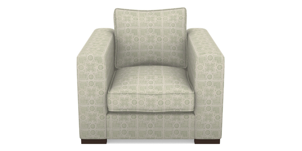 Product photograph of Stourhead Chair In Rhs Collection - Small Knot Garden Cotton Weave - Pistachio from Sofas and Stuff Limited