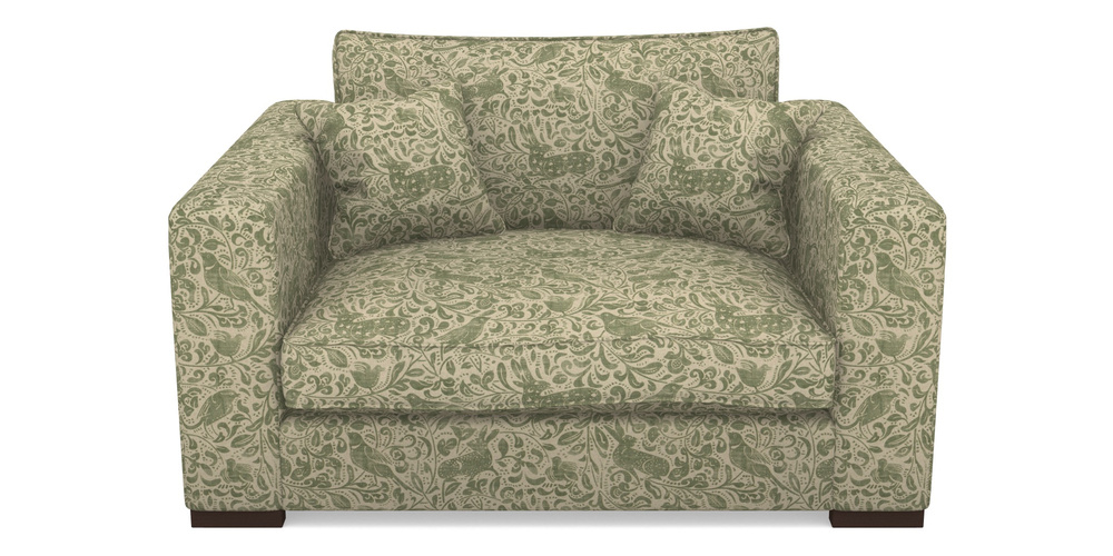 Product photograph of Stourhead Snuggler In V A Drawn From Nature - Bird And Rabbit - Light Green from Sofas and Stuff Limited