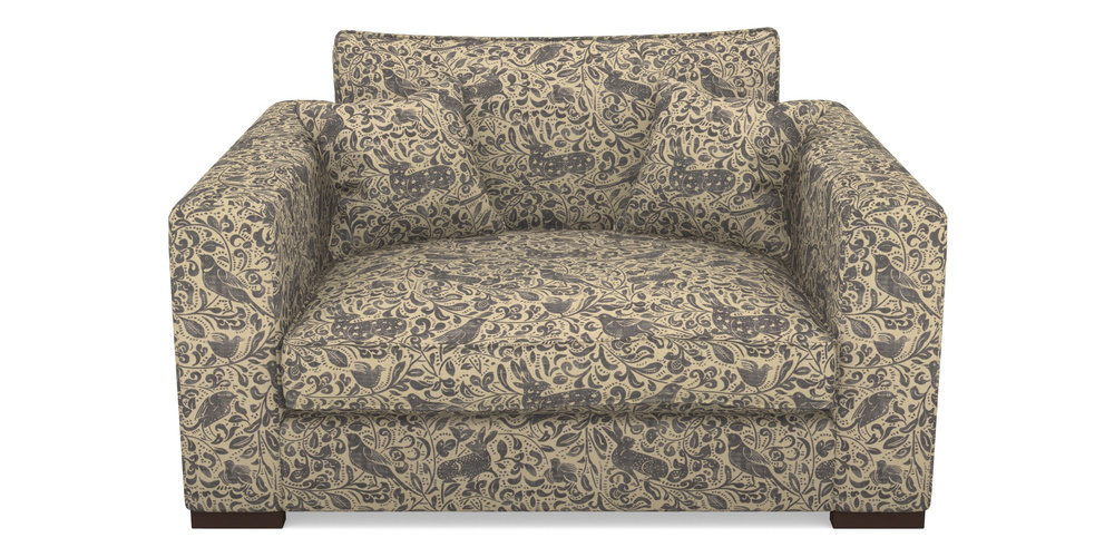 Product photograph of Stourhead Snuggler In V A Drawn From Nature - Bird And Rabbit - Navy from Sofas and Stuff Limited
