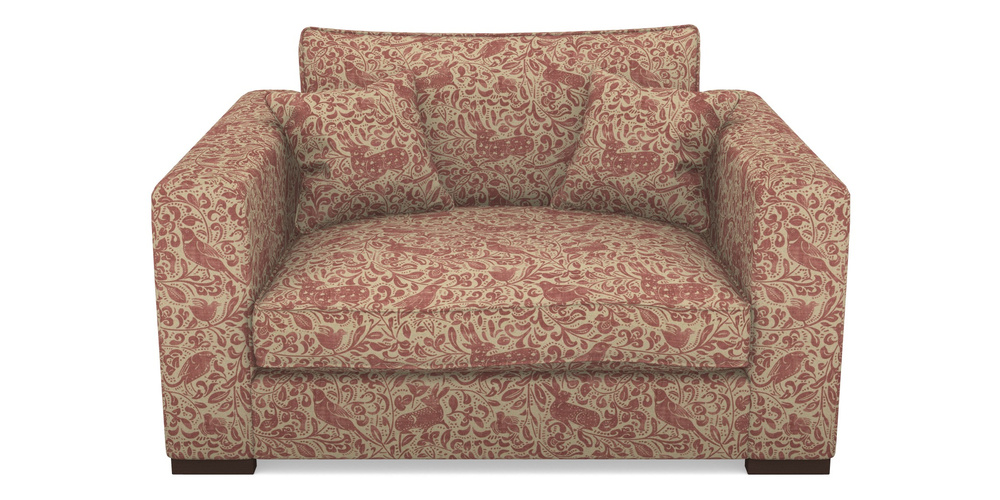 Product photograph of Stourhead Snuggler In V A Drawn From Nature - Bird And Rabbit - Red from Sofas and Stuff Limited