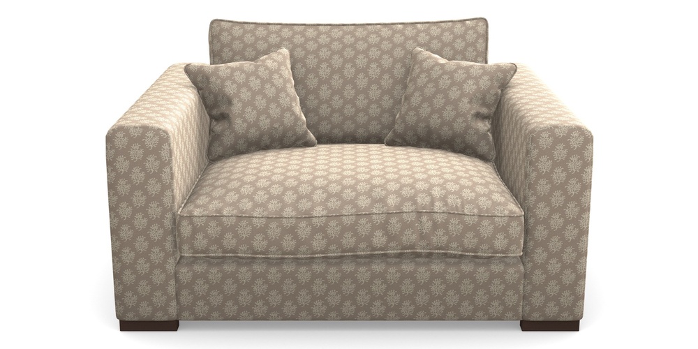 Product photograph of Stourhead Snuggler In Cloth 21 - Coral 1 - Beech from Sofas and Stuff Limited