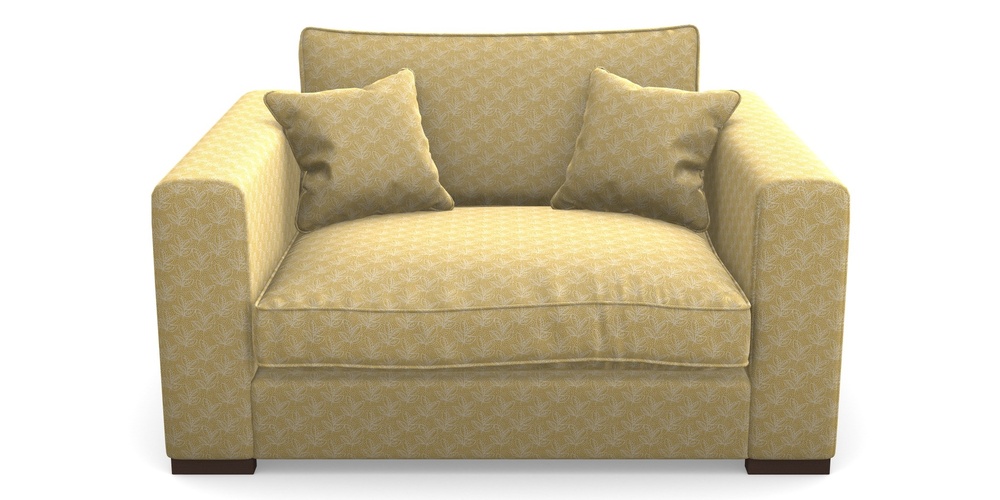 Product photograph of Stourhead Snuggler In Cloth 21 - Decorative Leaf - Canary from Sofas and Stuff Limited