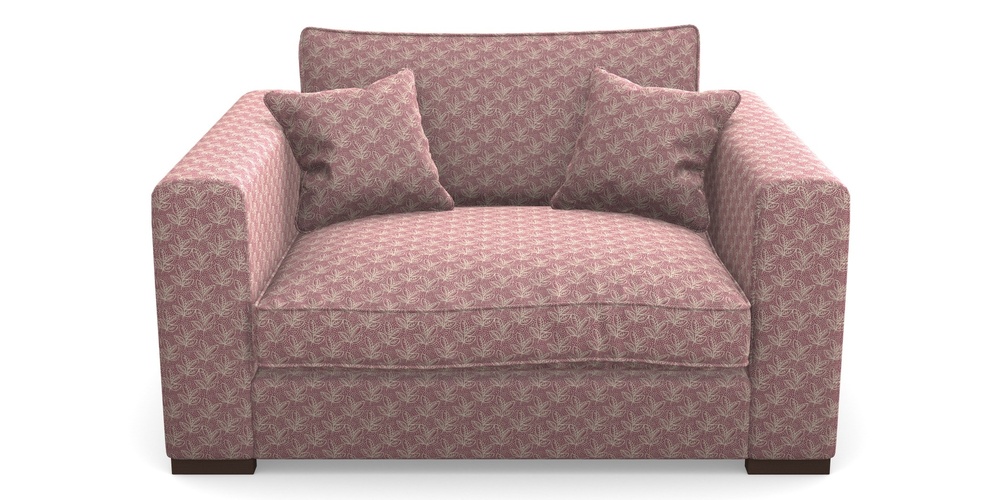 Product photograph of Stourhead Snuggler In Cloth 21 - Decorative Leaf - Cassis from Sofas and Stuff Limited