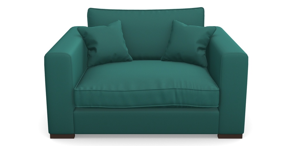 Product photograph of Stourhead Snuggler In Clever Glossy Velvet - Kingfisher from Sofas and Stuff Limited