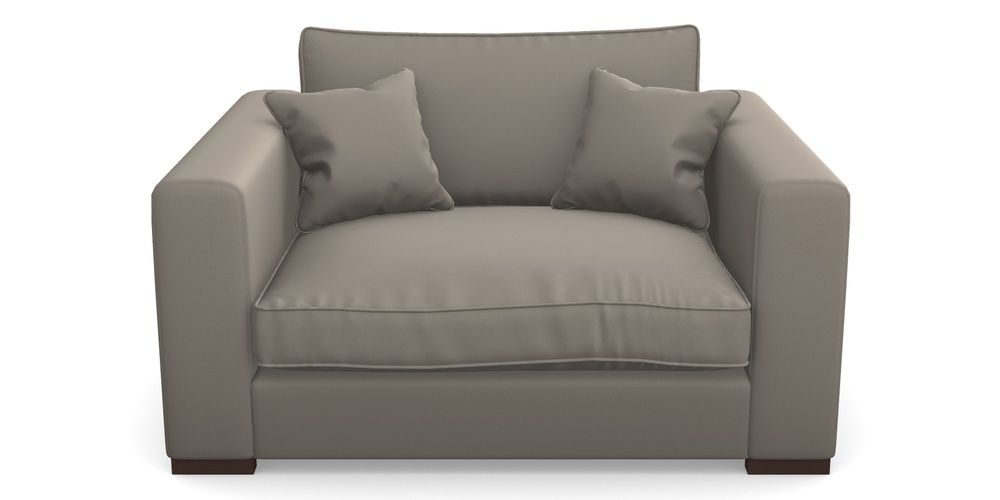 Product photograph of Stourhead Snuggler In Clever Glossy Velvet - Mole from Sofas and Stuff Limited