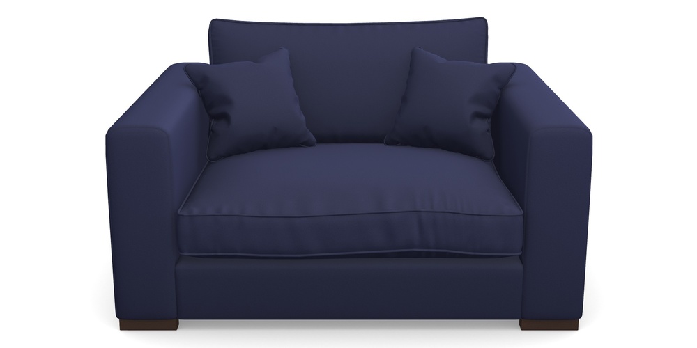 Product photograph of Stourhead Snuggler In Clever Glossy Velvet - Navy from Sofas and Stuff Limited