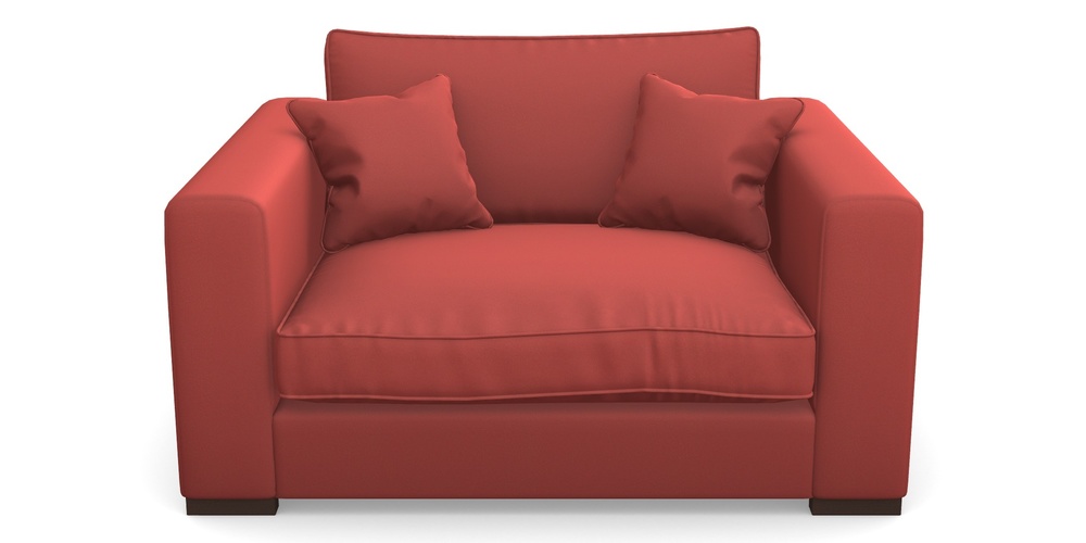 Product photograph of Stourhead Snuggler In Clever Glossy Velvet - Scorched Earth from Sofas and Stuff Limited