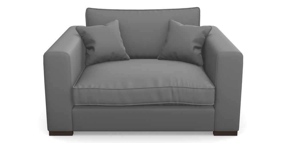 Product photograph of Stourhead Snuggler In Clever Glossy Velvet - Shadow from Sofas and Stuff Limited