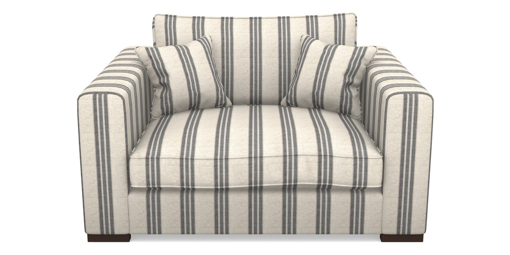 Product photograph of Stourhead Snuggler In Cloth 18 Stripes - Bengal - Bible Black from Sofas and Stuff Limited