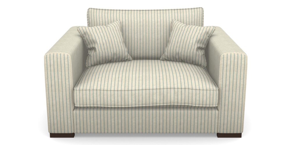 Product photograph of Stourhead Snuggler In Cloth 18 Stripes - Ticking - Basil from Sofas and Stuff Limited