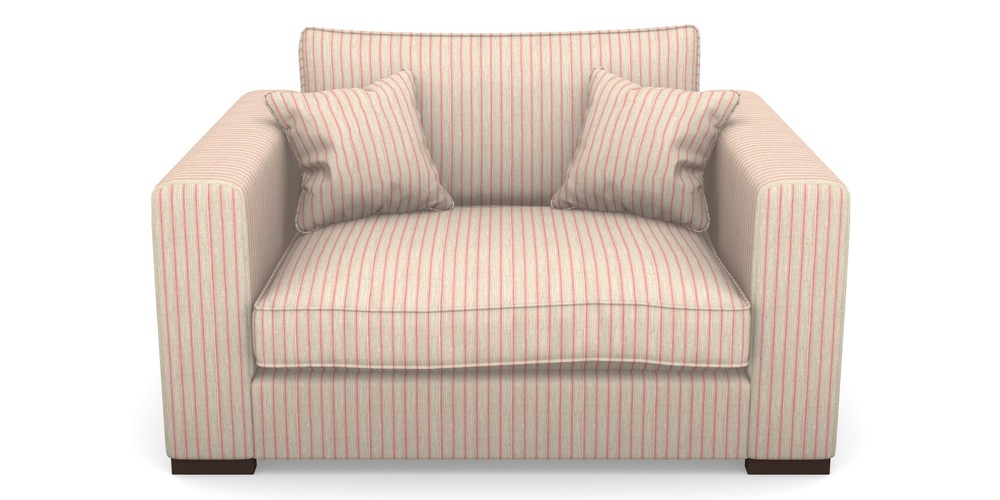 Product photograph of Stourhead Snuggler In Cloth 18 Stripes - Ticking - Cranberry from Sofas and Stuff Limited