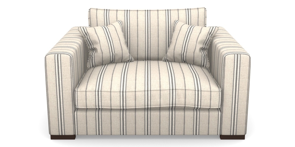 Product photograph of Stourhead Snuggler In Cloth 18 Stripes - Regimental - Bible Black from Sofas and Stuff Limited