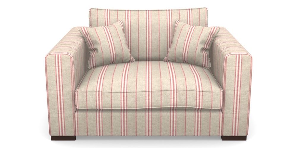 Product photograph of Stourhead Snuggler In Cloth 18 Stripes - Regimental - Cranberry from Sofas and Stuff Limited