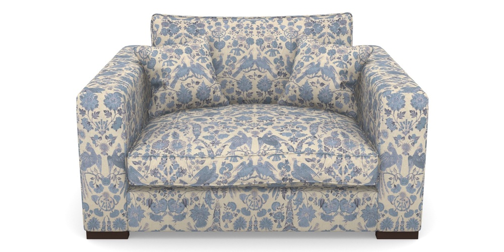 Product photograph of Stourhead Snuggler In V A Brompton Collection - Coromandel - Morning Blue from Sofas and Stuff Limited