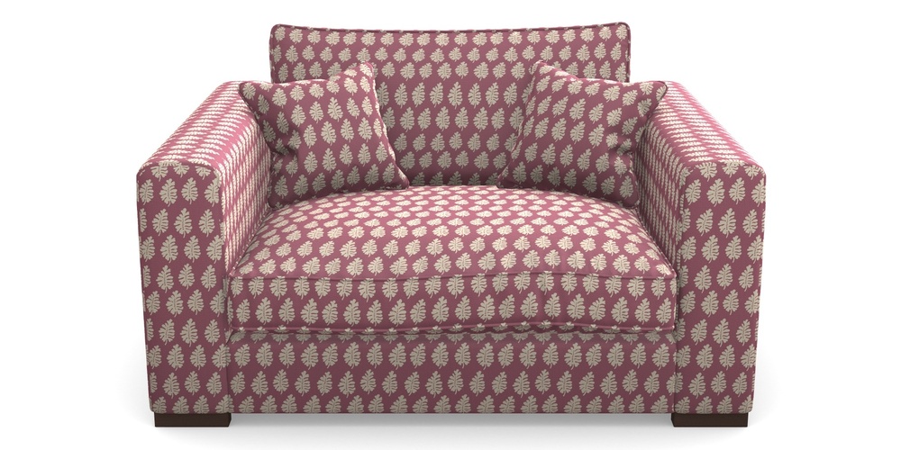 Product photograph of Stourhead Snuggler In Cloth 21 - Oak Leaf - Cassis from Sofas and Stuff Limited