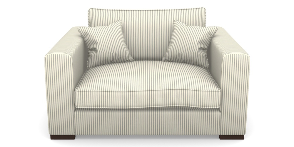 Product photograph of Stourhead Snuggler In Cotton Stripe - Airforce from Sofas and Stuff Limited