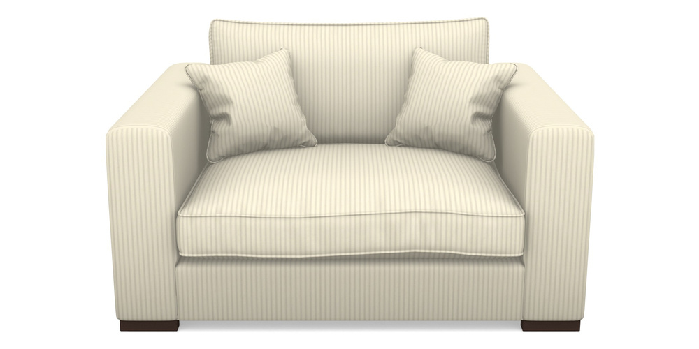 Product photograph of Stourhead Snuggler In Cotton Stripe - Grey from Sofas and Stuff Limited