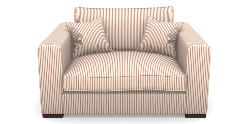 Product photograph of Stourhead Snuggler In Cotton Stripe - Peony from Sofas and Stuff Limited