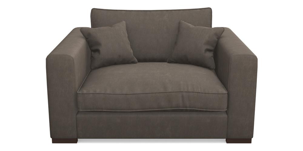 Product photograph of Stourhead Snuggler In Clever Tough And Eco Velvet - Chrome from Sofas and Stuff Limited