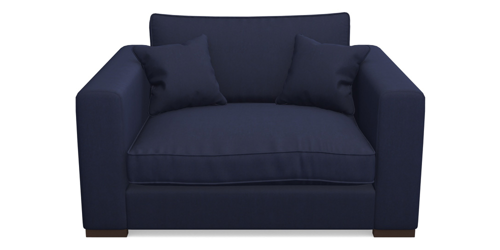 Product photograph of Stourhead Snuggler In Clever Tough And Eco Velvet - Indigo from Sofas and Stuff Limited