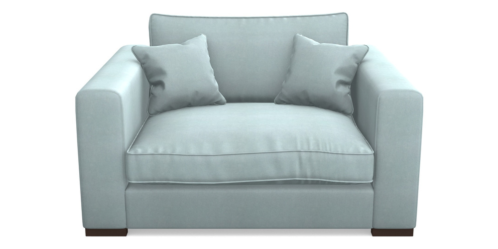 Product photograph of Stourhead Snuggler In Clever Tough And Eco Velvet - Mineral from Sofas and Stuff Limited