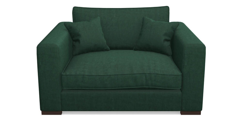 Product photograph of Stourhead Snuggler In Clever Tough And Eco Velvet - Pine from Sofas and Stuff Limited