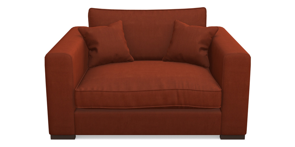 Product photograph of Stourhead Snuggler In Clever Tough And Eco Velvet - Tawny from Sofas and Stuff Limited