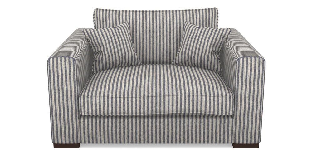 Product photograph of Stourhead Snuggler In Cloth 22 - Pinstripe - Deep Water from Sofas and Stuff Limited