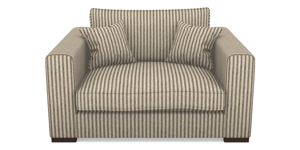 Product photograph of Stourhead Snuggler In Cloth 22 - Pinstripe - Peat from Sofas and Stuff Limited