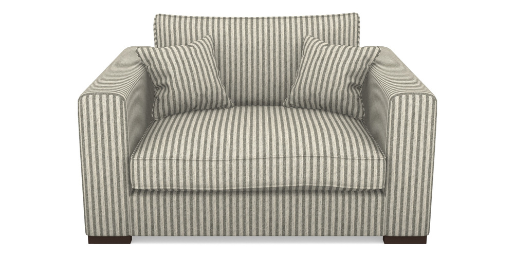 Product photograph of Stourhead Snuggler In Cloth 22 - Pinstripe - Seal from Sofas and Stuff Limited