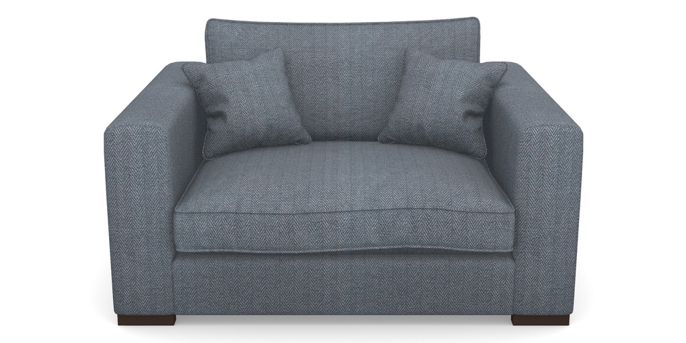 Product photograph of Stourhead Snuggler In Dundee Herringbone - Denim from Sofas and Stuff Limited