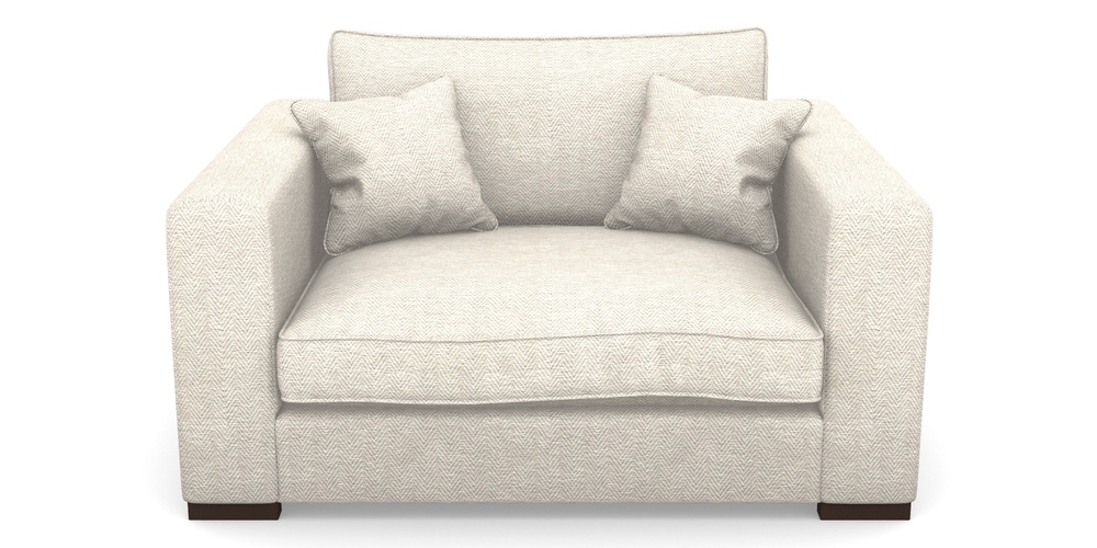 Product photograph of Stourhead Snuggler In Dundee Herringbone - Linen from Sofas and Stuff Limited