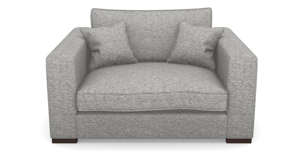 Product photograph of Stourhead Snuggler In Dundee Herringbone - Marble from Sofas and Stuff Limited