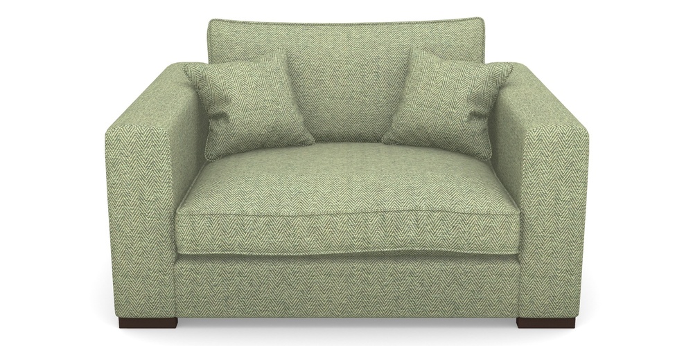 Product photograph of Stourhead Snuggler In Dundee Herringbone - Sage from Sofas and Stuff Limited