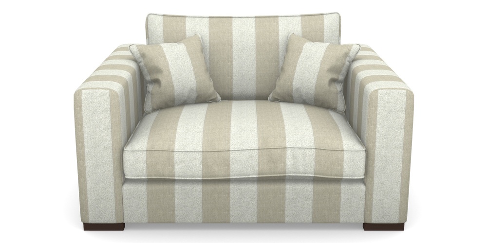 Product photograph of Stourhead Snuggler In Dovedale Linen Stripe - Chalk from Sofas and Stuff Limited