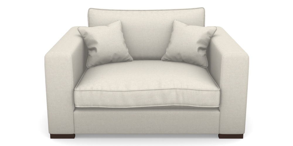 Product photograph of Stourhead Snuggler In Easy Clean Plain - Chalk from Sofas and Stuff Limited