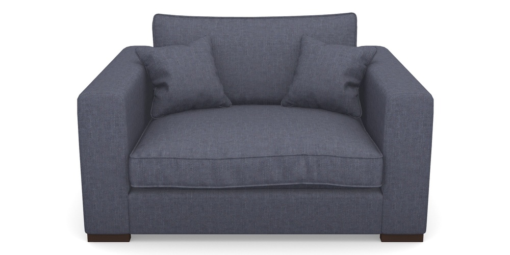 Product photograph of Stourhead Snuggler In Easy Clean Plain - Navy from Sofas and Stuff Limited