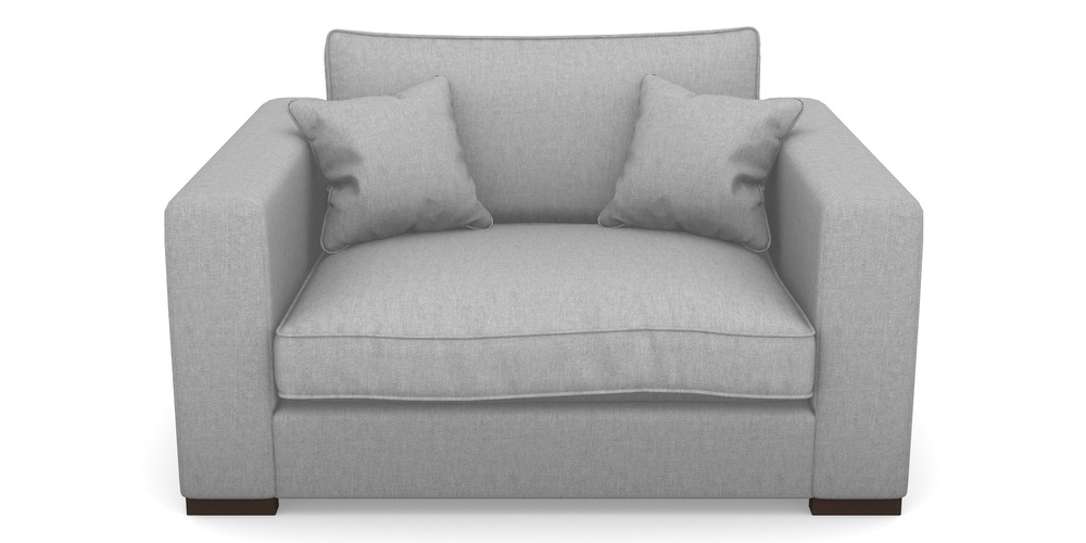 Product photograph of Stourhead Snuggler In Easy Clean Plain - Silver from Sofas and Stuff Limited