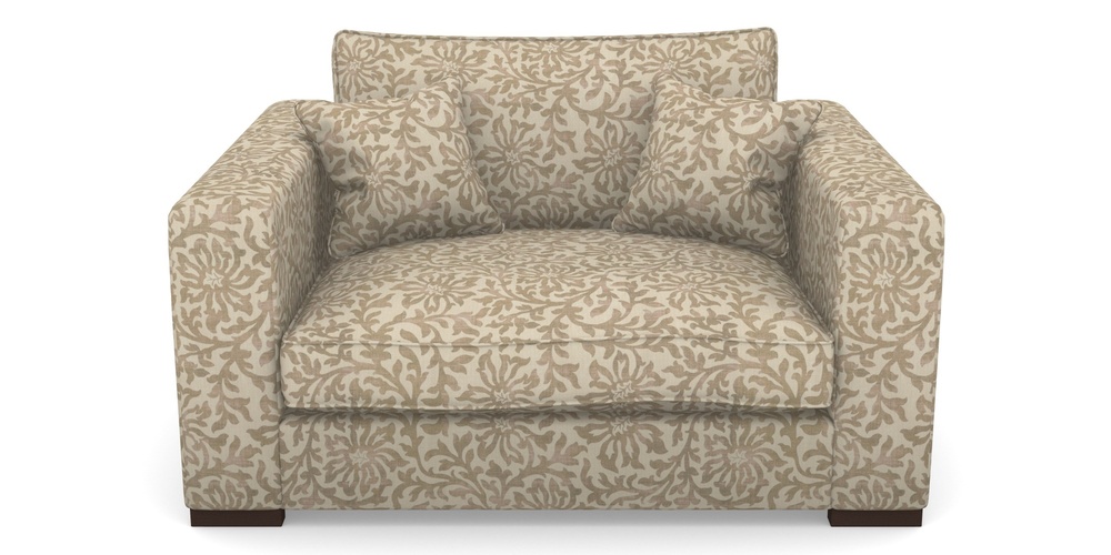 Product photograph of Stourhead Snuggler In V A Brompton Collection - Floral Scroll - Assam Tea from Sofas and Stuff Limited