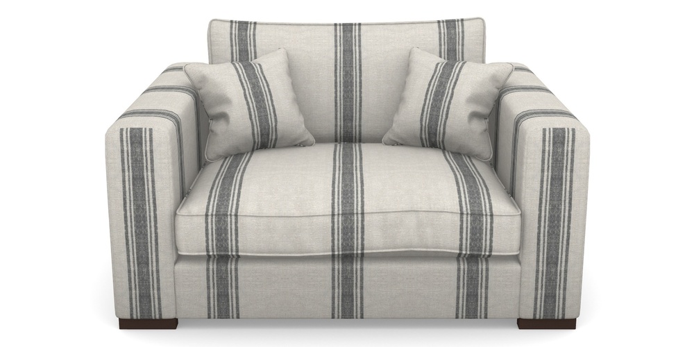 Product photograph of Stourhead Snuggler In Flemish Stripe - Flemish Black from Sofas and Stuff Limited