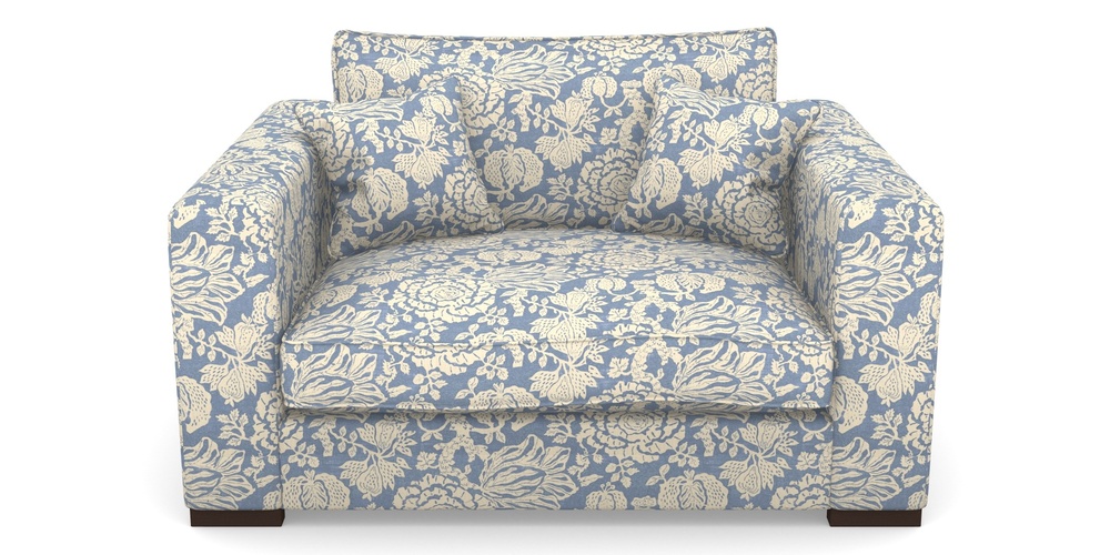 Product photograph of Stourhead Snuggler In V A Brompton Collection - Flowering Kale - Morning Blue from Sofas and Stuff Limited