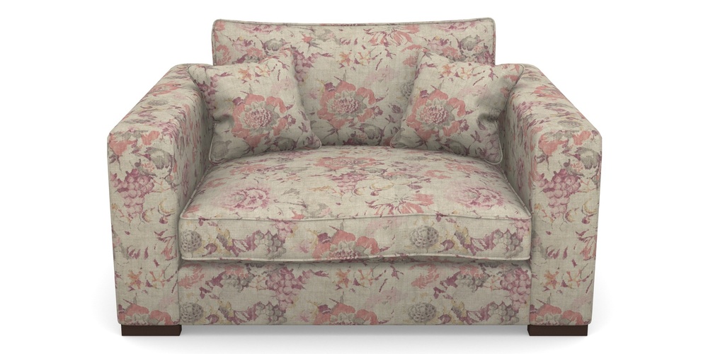 Product photograph of Stourhead Snuggler In Floral Linen - Faith Antique Sangria from Sofas and Stuff Limited