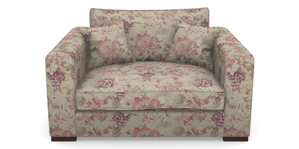 Product photograph of Stourhead Snuggler In Floral Linen - Faith Rose Quartz from Sofas and Stuff Limited