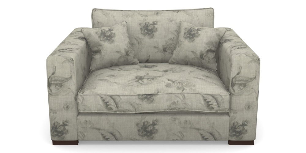 Product photograph of Stourhead Snuggler In Floral Linen - Lela Mystery Oat Sepia from Sofas and Stuff Limited