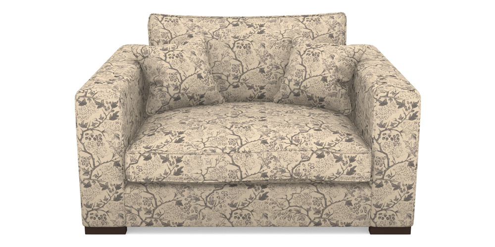 Product photograph of Stourhead Snuggler In Rhs Collection - Gertrude Jekyll Linen Cotton Blend - Grey from Sofas and Stuff Limited